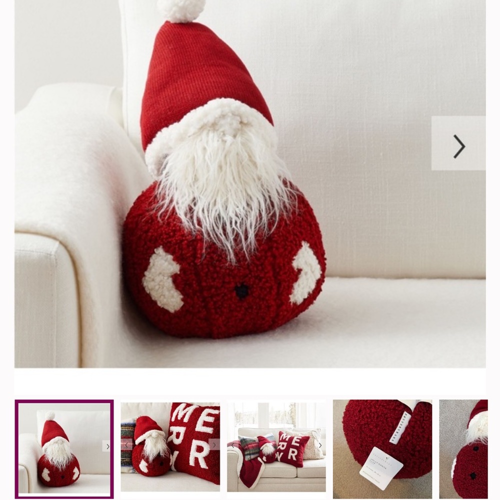 Pottery Barn Jolly Santa gnome pillow